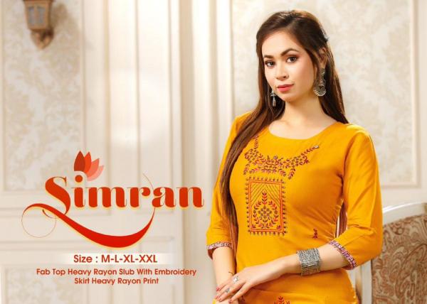 Simran Designer Rayon Kurti With Skirt